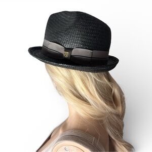 Brixton Men's Black Fedora Hat Size 7 1/4 EUC